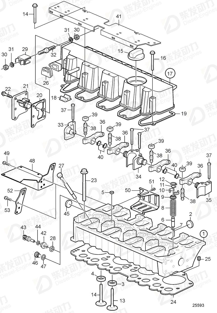 VOLVO Cylinder Head 3801436 Drawing